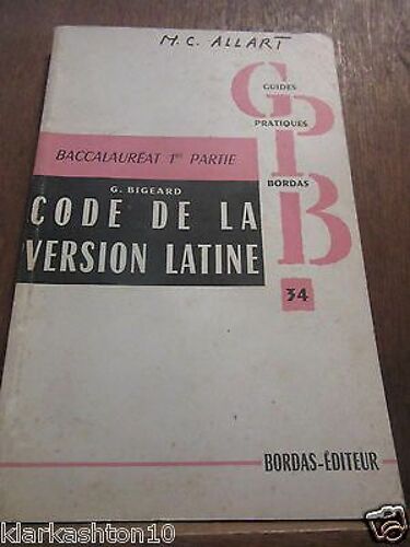 Bigeard Code De La Version Latine