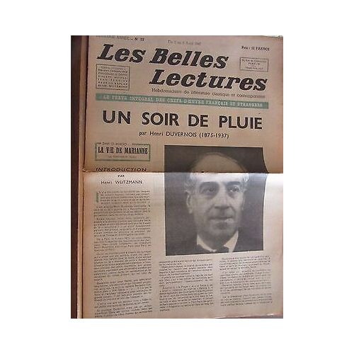 Les Belles Lectures N57 Du 2 Au 8 Avril 1947 Duvernois Un Soir De Pluie