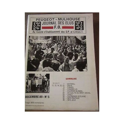 Peugeot-Mulhouse Journal Des Émus F.O. Décembre 89 N5