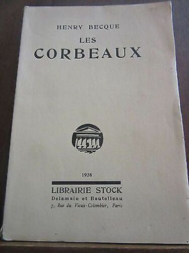 Henry Becque Les Corbeaux Librairie