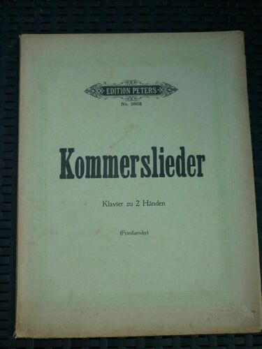 Kommerslieder Klavier Zu 2 Händen Friedlaender Edition Peters N2803