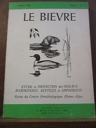 Le Bièvre Année Tome 3 N1 Étude Et Protection Des Oiseaux Mammifères