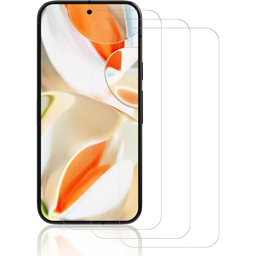 CAUC-Vitre Protection pour Google Pixel 9a Verre Trempé, 3 Pièces écran Protection [Dureté 9H][HD Claire][Sans Bulless][Anti Rayures] Screen Protector