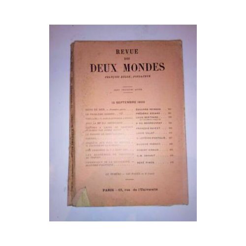 Revue Des Deux Mondes 15 Septembre 1933