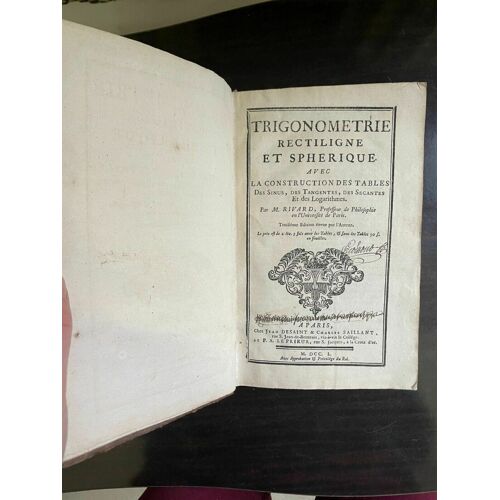 Trigonometrie Rectiligne Et Spherique Avec La Construction Des Tables 1750