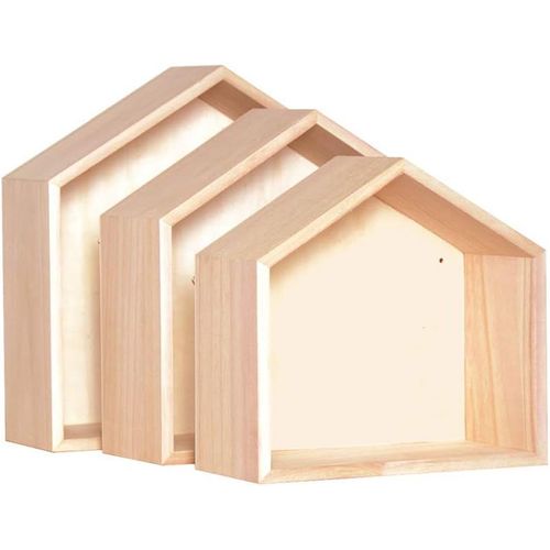Cauc-Set De 3 Étagères Maison À Décorer 30 X 10 X 30 Cm, 30x10x30 Cm; 27x26,5x10 Cm; 24x22,5x10 Cm.