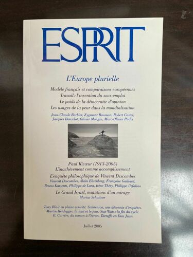 Revue Esprit N 7 L'europe Plurielle Juillet 2005