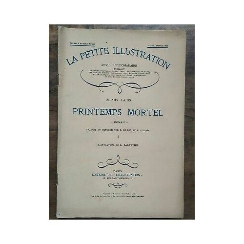 La Petite Illustration N496 Roman Nº 222 20 Septembre 1930