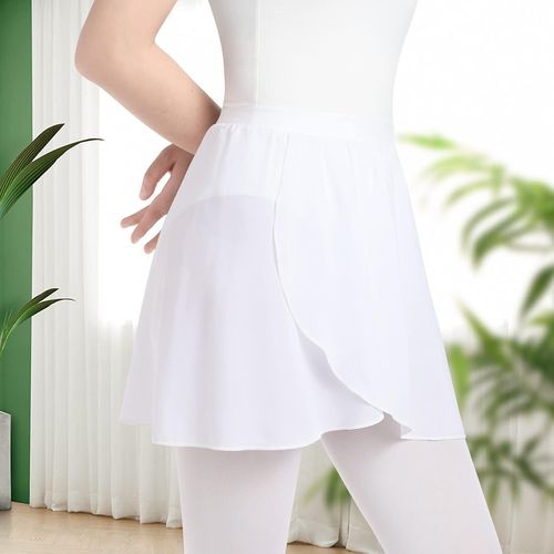Cauc-Jupe De Danse Classique En Mousseline De Soie Jupes Portefeuille Ballet Avec Ceinture Elastique Pour Filles Femmes Adultes