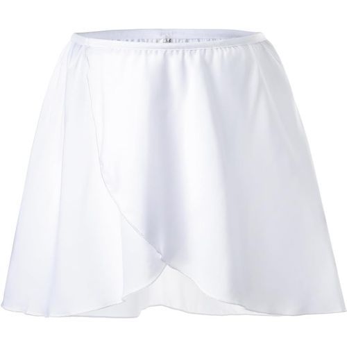 Cauc-Jupe De Danse Jupe Danse Classique En Mousseline De Soie Jupe Portefeuille De Ballet Avec Ceinture Elastique Pour Filles Enfant Femmes Adultes