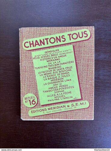 Chantons Tous Receuil N16 Paroles De Chanson
