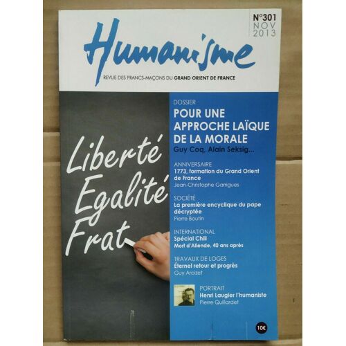 Humanisme N301 Pour Une Approche Laïque De La Morale Novembre 2013