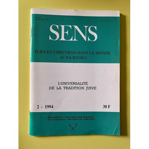 Sens N185 Juifs Et Chrétiens Dans Le Monde Aujourd'hui Février 1994