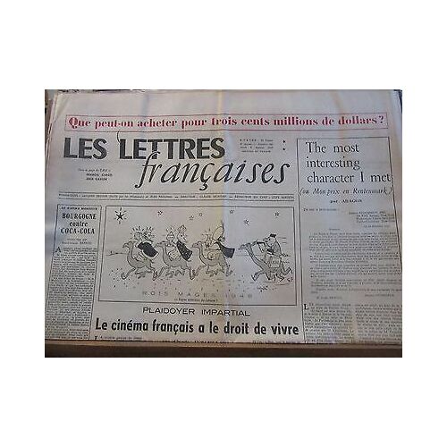 Les Lettres Françaises N190 8 Janvier 1948 Paulhan Peynet Effel Aragon