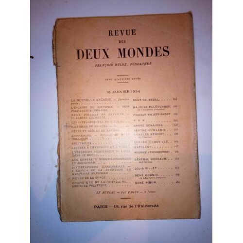 Revue Des Deux Mondes 15 Janvier 1934