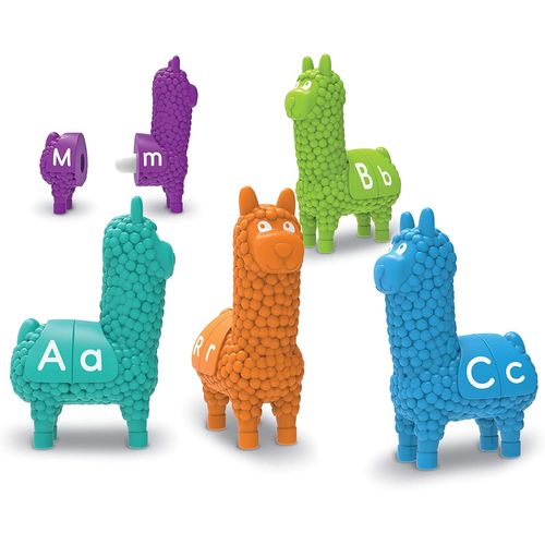 Learning Resources- Lamas Snap-n-Learn, Apprentissage, Reconnaissance des Lettres de l?Alphabet, Jouet pour la motricité Fine, à partir de 18 Mois, LER6713