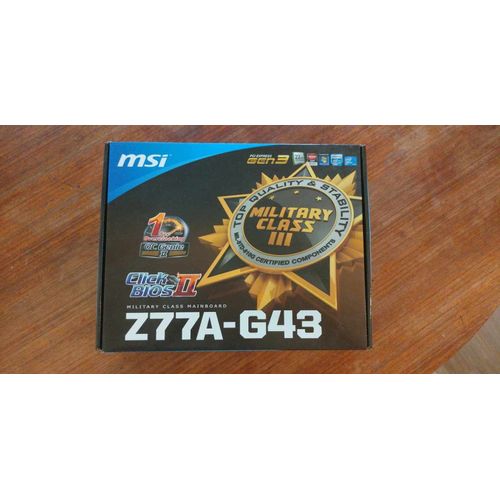 Carte mère MSI Z77A-G43 avec plaque arrière avec son ventilateur Intel E97378-001