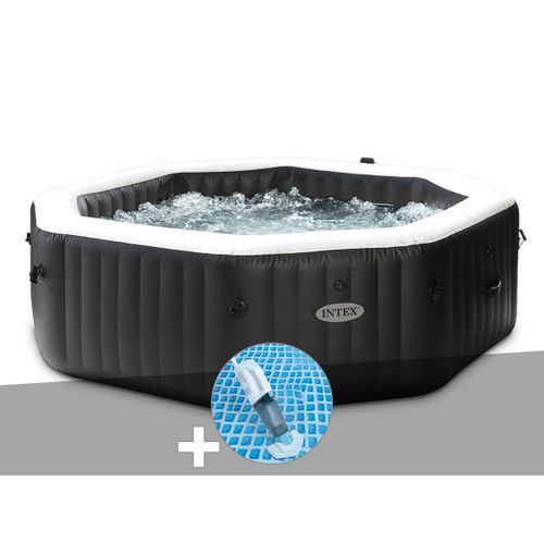 Kit spa gonflable Intex PureSpa Carbone octogonal Bulles et Jets 6 places + Aspirateur