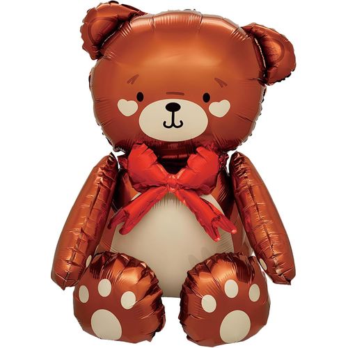CAUC-Ballon Ours Gonflable Marron Géant, Ballon de Décoration en Forme d'Ourson en Peluche XXL pour Baby Shower, Anniversaire, Fête de Naissance - Cadeau pour Enfant, Fille, Garçon