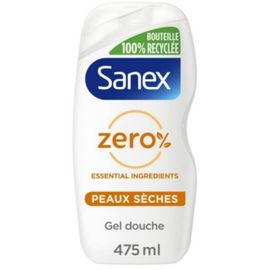 Gel Douche Eco Recharge Zéro% Essential Peaux Sèches Sanex 475ml 