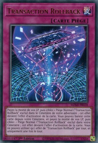 Transaction Rollback - Mzmi-Fr038 - Ultra Rare - Yu-Gi-Oh !