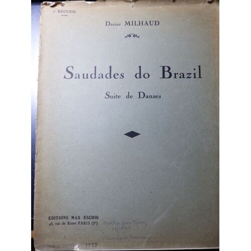 Partition Max Eschig / Darius Milhaud - Sodades Do Brazil Suite De Danses