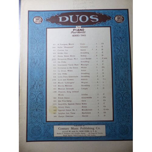 Partition Century Music Publishing / Duos For Pianos Four Hands