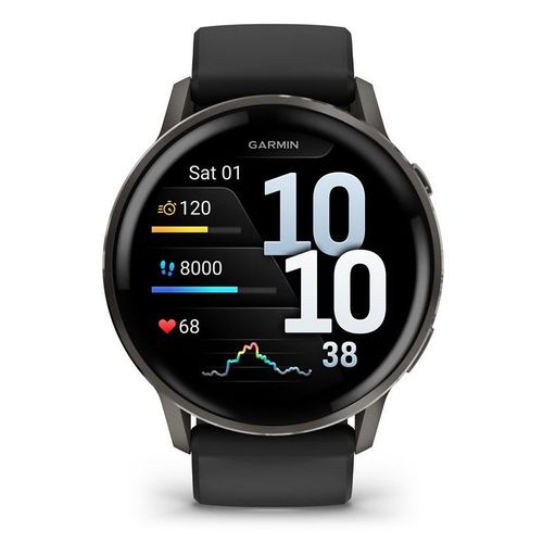Montre connectée Garmin Venu 4 45 mm Noir et Gris avec bracelet silicone Noir