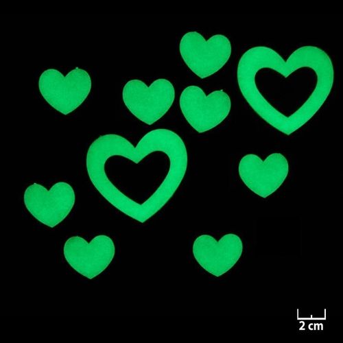 Décorations murales phosphorescentes lumineuses Coeurs