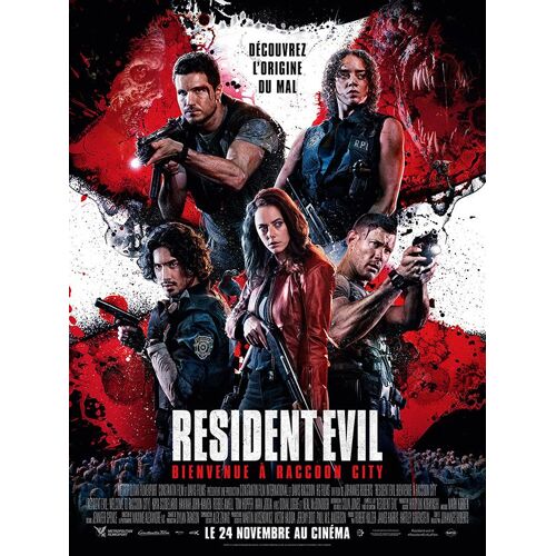 Resident Evil : Bienvenue À Raccoon City - Véritable Affiche De Cinéma Roulée - Format 120x160 Cm - De Johannes Roberts Avec Robbie Amell, Hannah John-Kamen, Kaya Scodelario, Avan Jogia - 2021