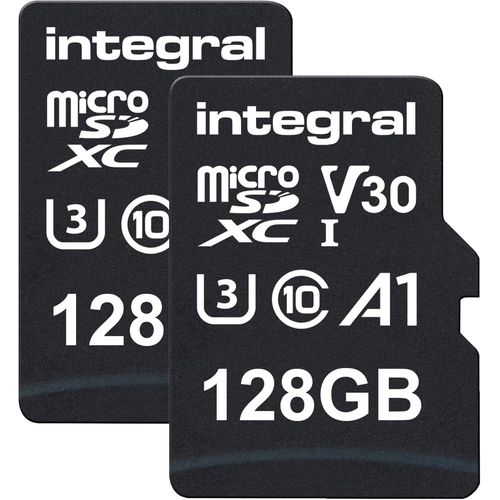 128gb Pack Double Cartes Microsd Premium, Vidéo 4k, 100mb/S Lecture, 50mb/S Écriture, Uhs-I, U3, V30, Classe 10, A1 \U2013 Pour Smartphones, Tablettes, Drones, Consoles De Jeux.