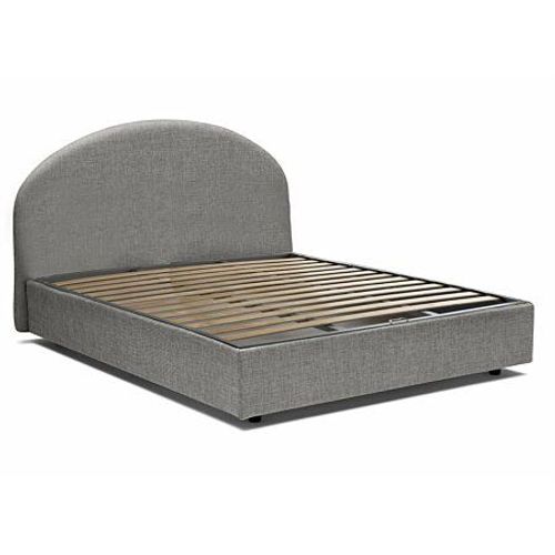 Lit Double Dbonade, Lit Coffre Avec Revêtement En Tissu, 100% Made In Italy, Ouverture Frontale, Adapté Pour Matelas 160x190 Cm, Gris