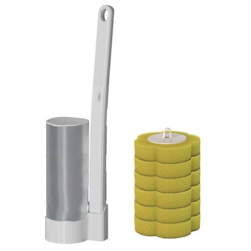 brosse de toilette jetable dissolvant brosse de remplacement ensemble de nettoyage des toilettes avec 6 têtes de brosse au parfum de citron