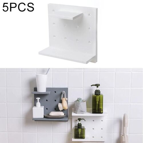 Étagère de rangement en plastique-5 pcs décoration murale pour salon,salle de bain et cuisine-