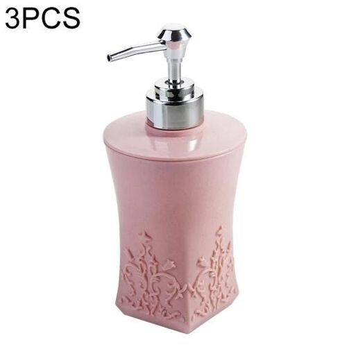 Ensemble De Bouteilles De Gel Douche Sculpté-3 Pcs Style De Presse Rose Clair-Rose Clair 