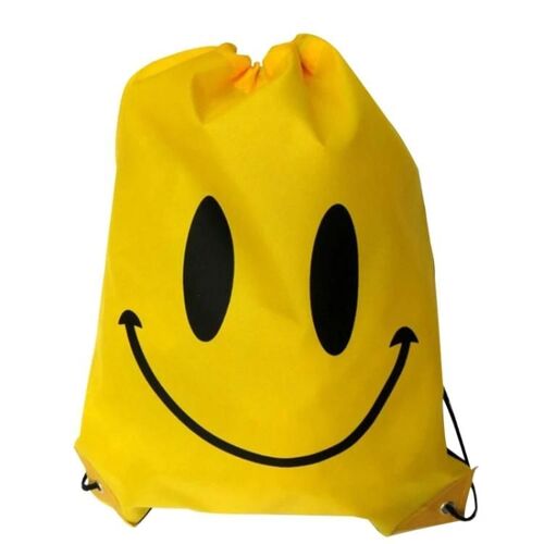 Sac à bandoulière étanche avec cordon de serrage-Smiling Design,Jaune | Jaune