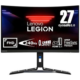 Lenovo Legion R27fc-30 - Écran LED - jeux - incurvé - 27" (27" visualisable) - 1920 x 1080 Full HD (1080p) @ 240 Hz - VA - 350 cd/m² - 3000:1 - 0.5 ms - HDMI, DisplayPort - haut-parleurs - noir...