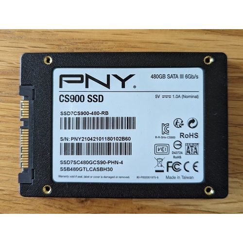 Disque interne SSD PNY 480 Go CS900 SSD7CS900-480-RB