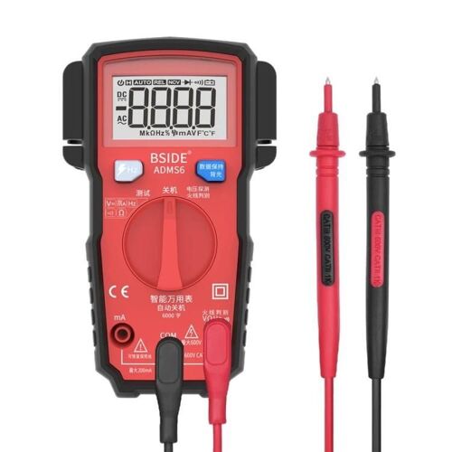 Multimètre numérique de haute précision-entièrement automatique,écran HD,couvercle antichoc,rouge