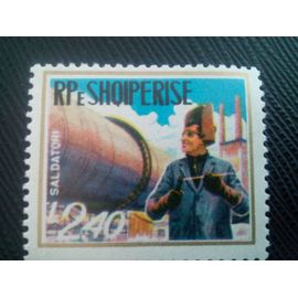 Timbre Albanie Y T 1532 Soudeur Et Tuyau 1974 ( 120208 )