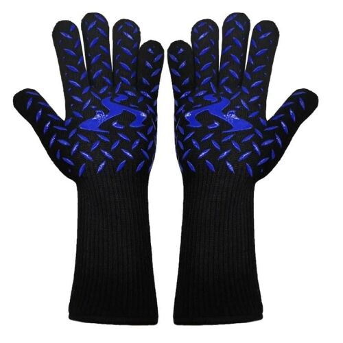 Gants de barbecue en silicone résistant aux hautes températures-Anti-brûlures,1 paire (BBQ Red)