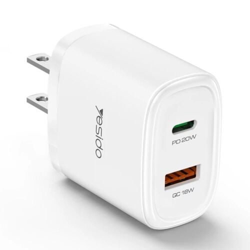 Yesido Yc48u 20w Usb-C / Type-C + Usb Chargeur Rapide Us Plug
