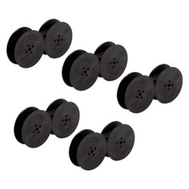 5 Pièces De Machine À Écrire Double Bobine Rechange Pour La Plupart Des Machines Écrire, Noir