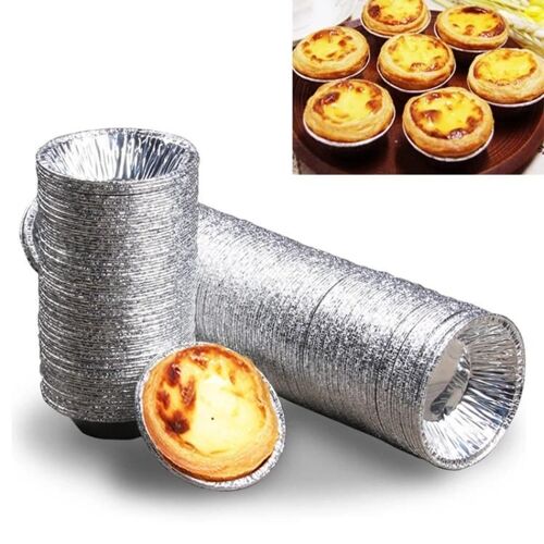 Moules À Tarte Aux ?ufs En Papier D'aluminium-300pcs,7.5x4x2cm,