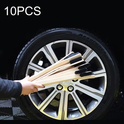 Ensemble De Brosses De Nettoyage De Moteur De Voiture-10pcs Brosses De Pneu À Poils Longs-