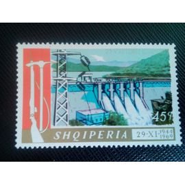 Timbre Albanie Y T 1208 Barrage, Pylône Électrique 1969 ( 120208 )