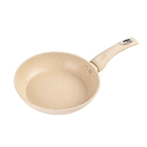 Poêle À Frire Antiadhésive-Maifan Stone,24cm,Compatible Induction Et Gaz,Beige