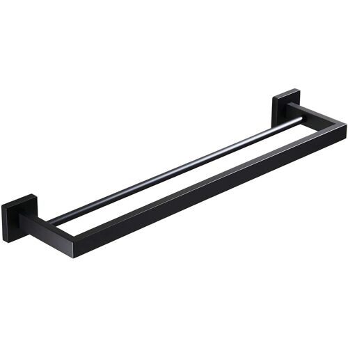 Senior-Porte-Serviettes Mural Double Pour Salle De Bain Noir Mat 60 Cm[L2586]