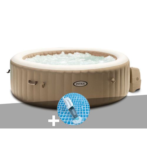 Kit spa gonflable Intex PureSpa Sahara rond Bulles 4 places + Aspirateur