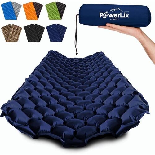 Powerlix Tapis De Couchage Gonflable Ultra Léger, Idéal Pour Le Camping, Le Sac À Dos, La Randonnée ? Airpad, Sac De Gonflage, Sac De Transport, Kit De Réparation